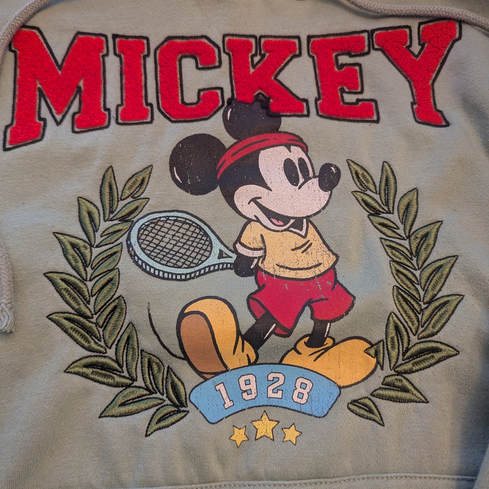 Disney Mickey Mouse & Co Crew Neck Long Sleeve Graphic Hoodie Green S - Picture 2 of 8